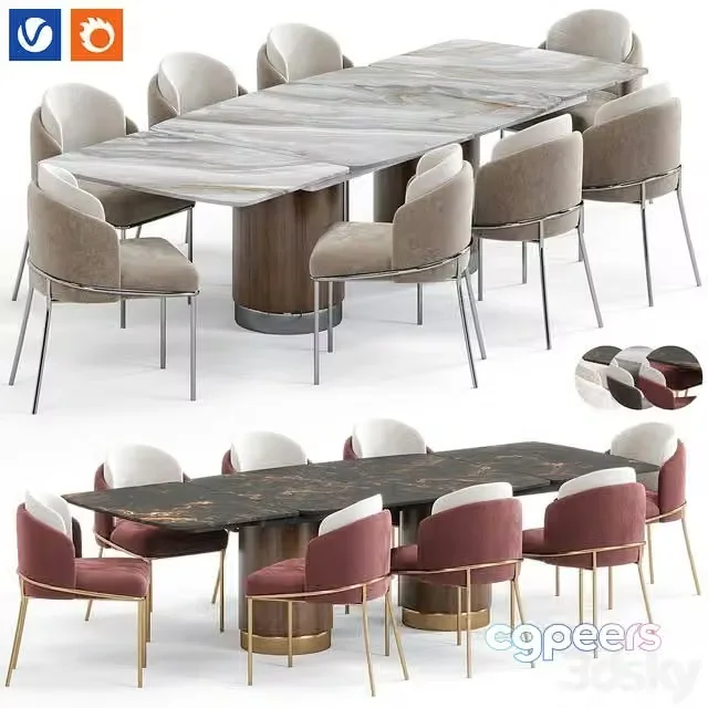 3ds Max Free – Capella Chair Chara Table By Amgrades
