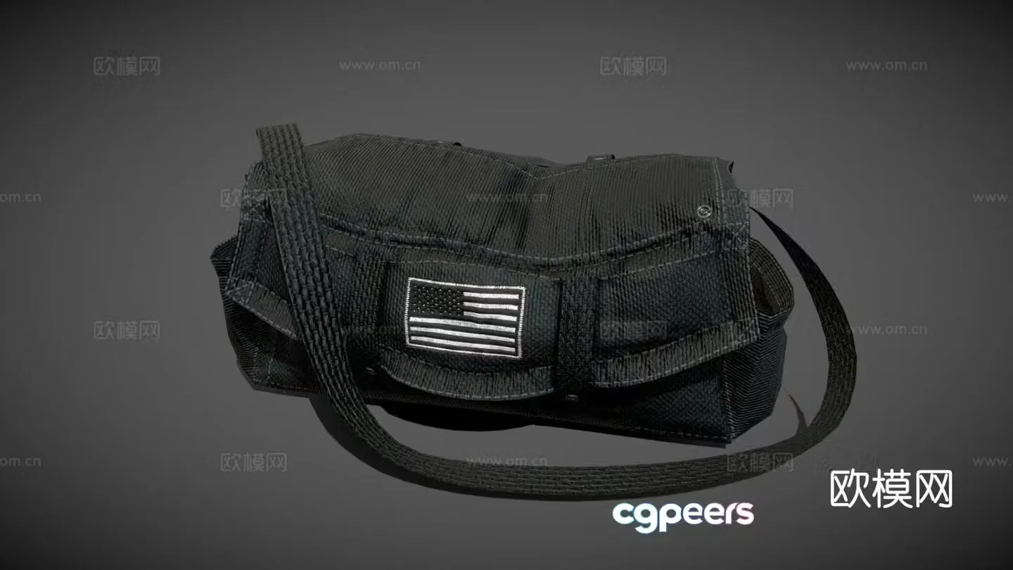 Black bag satchel 3d model