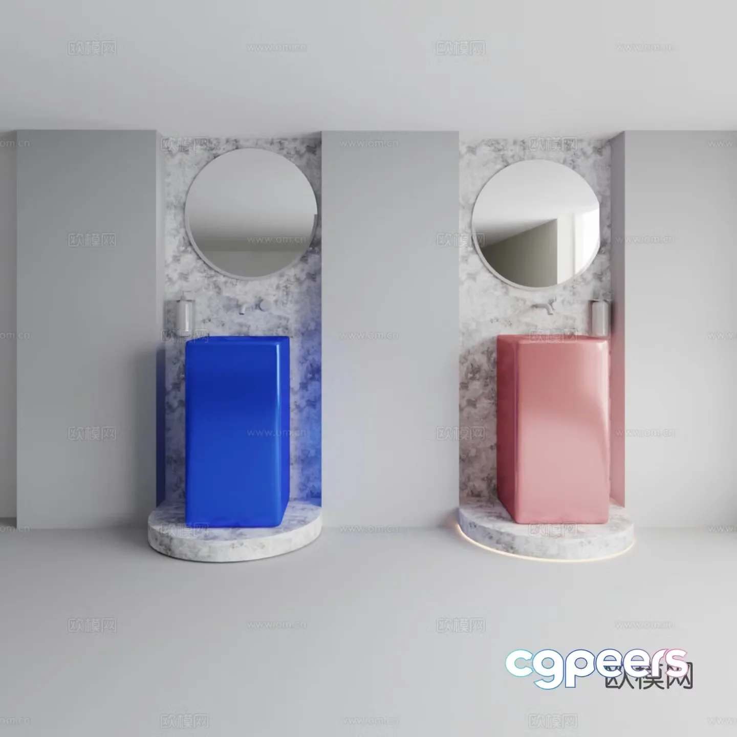 Colored column basin 3d model