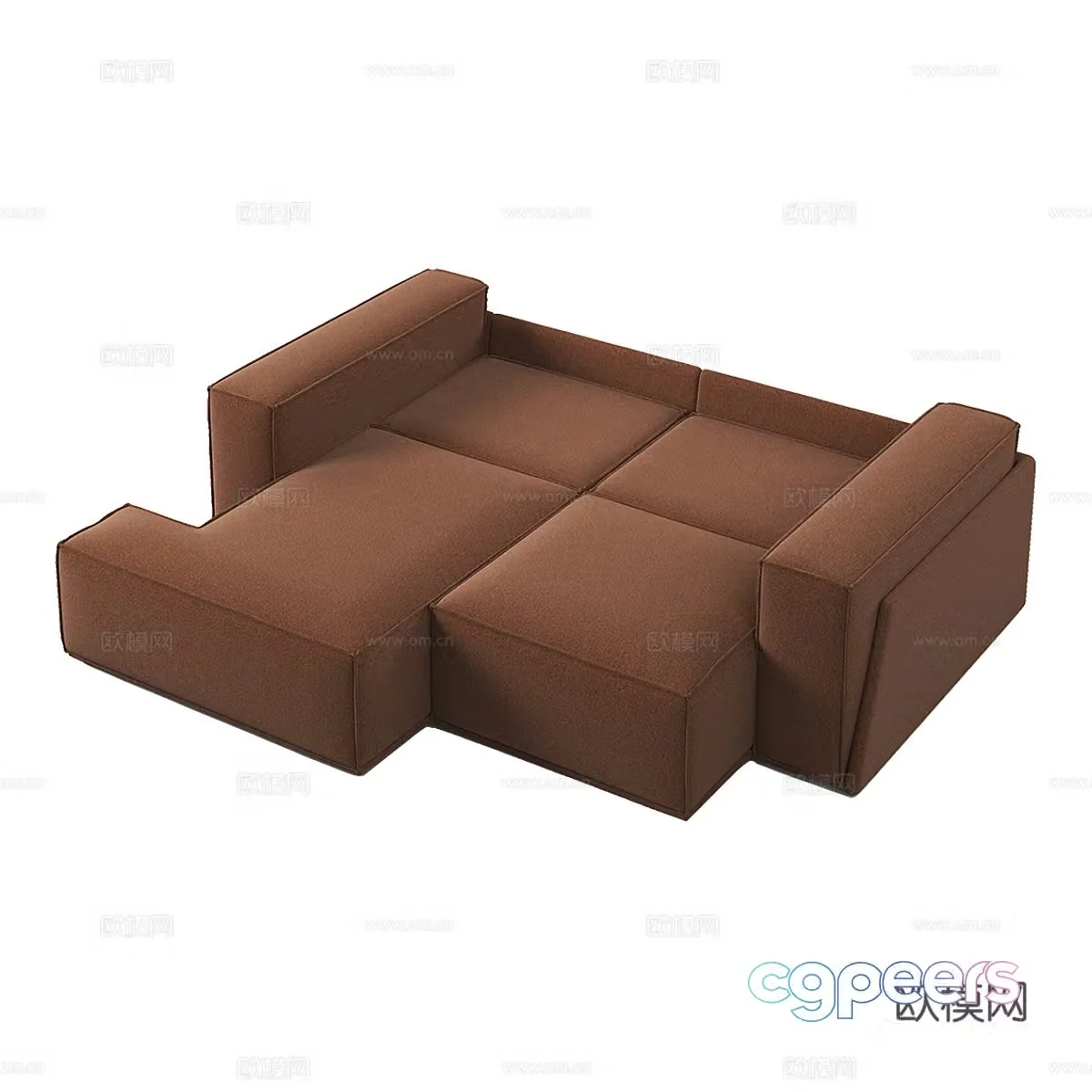 Modern simple double sofa double sofa simple double sofa living room sofa 3D model