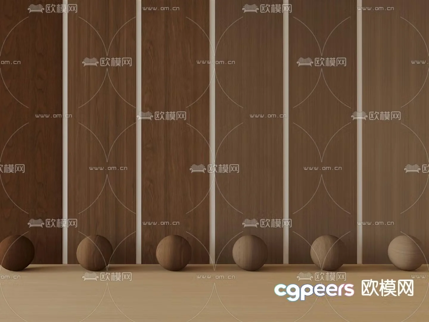 Wood grain wood wall panel 3d model