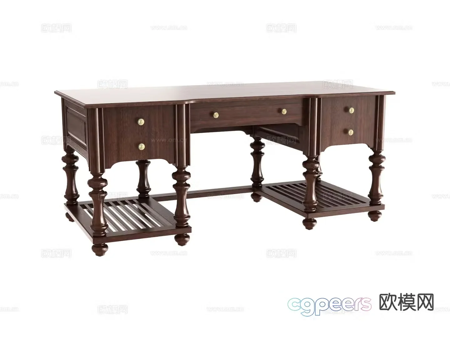 American desk desk 3d model