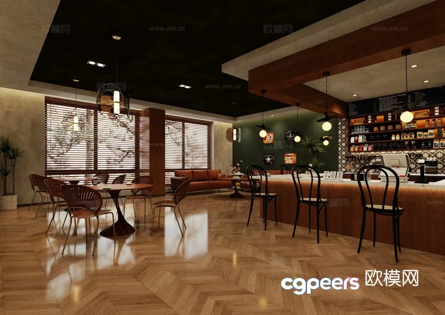 Modern cafe 3d model