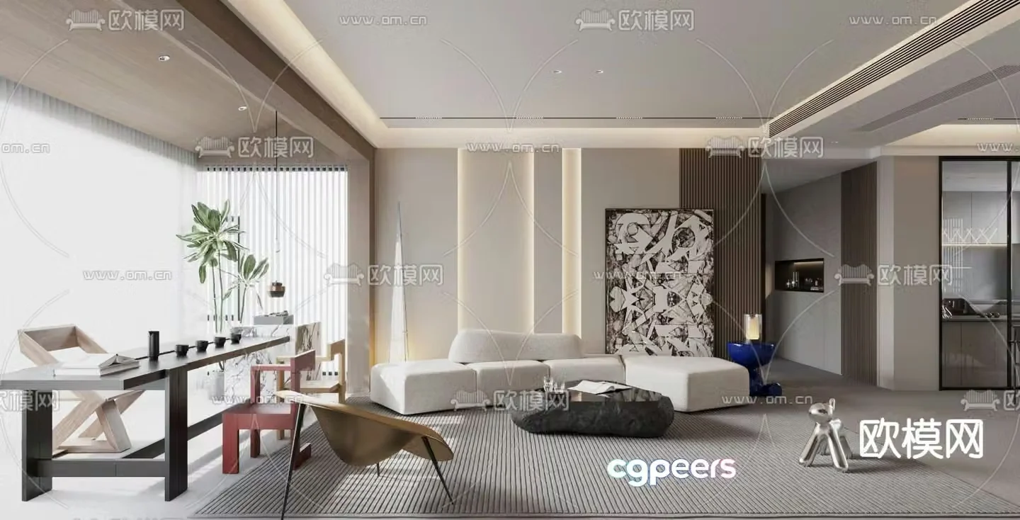Modern living room 3d model