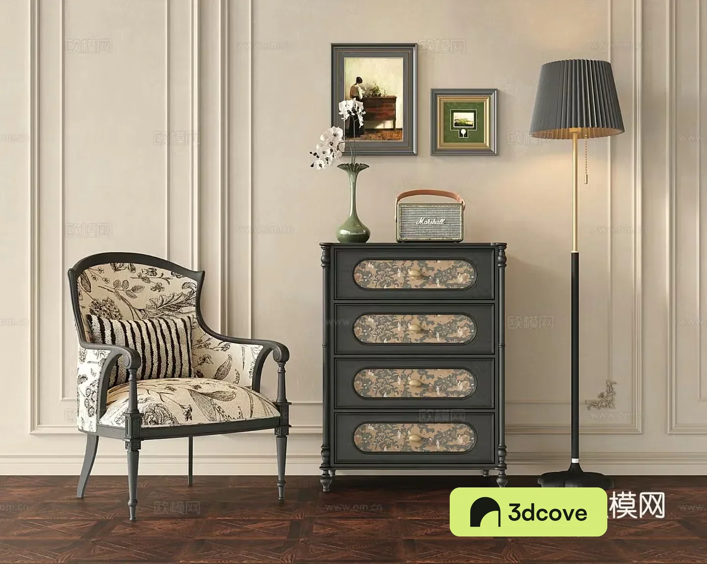 French retro sofa chair single sofa chest cabinet entrance cabinet storage cabinet