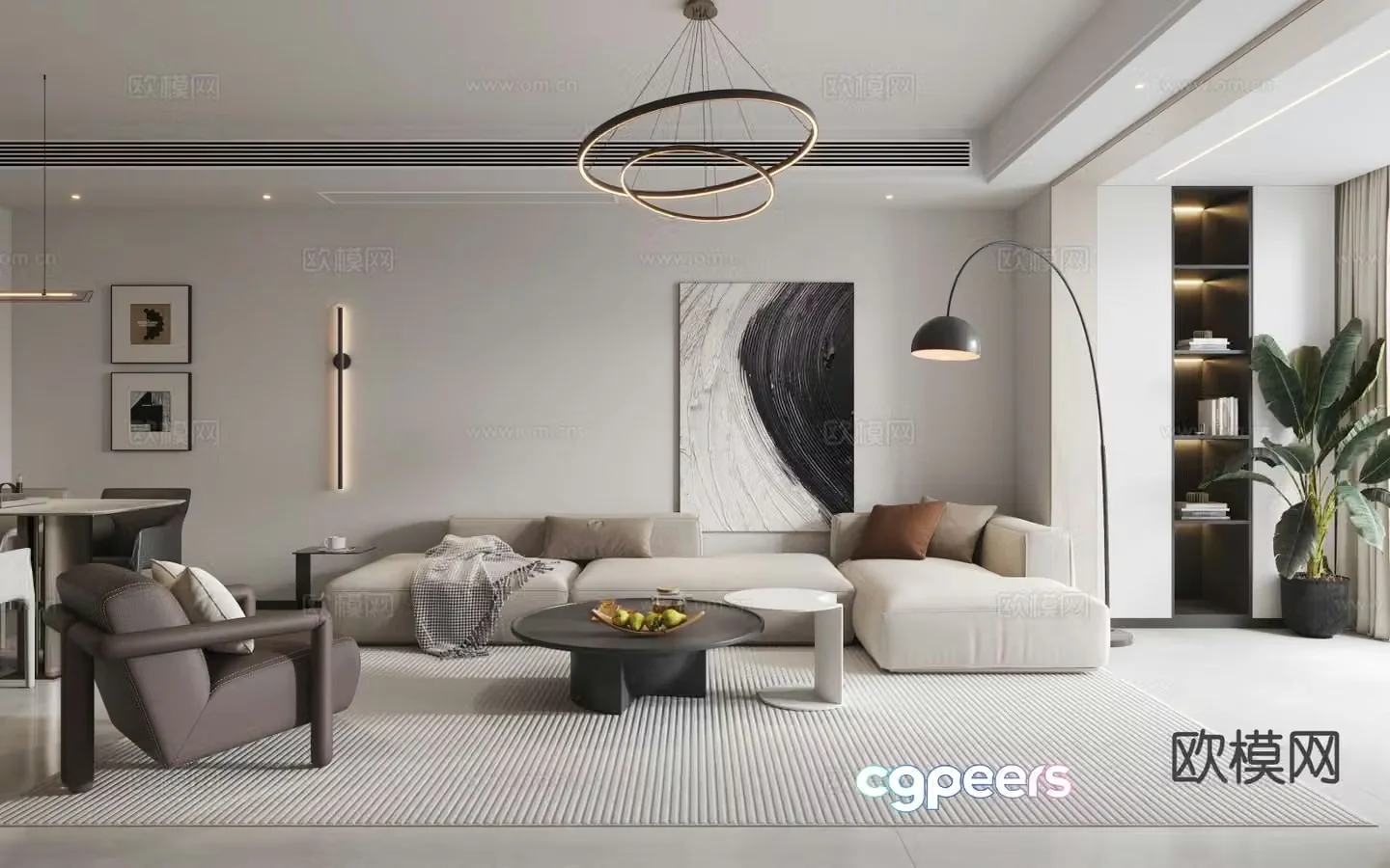 Modern minimalist guest restaurant 3D model