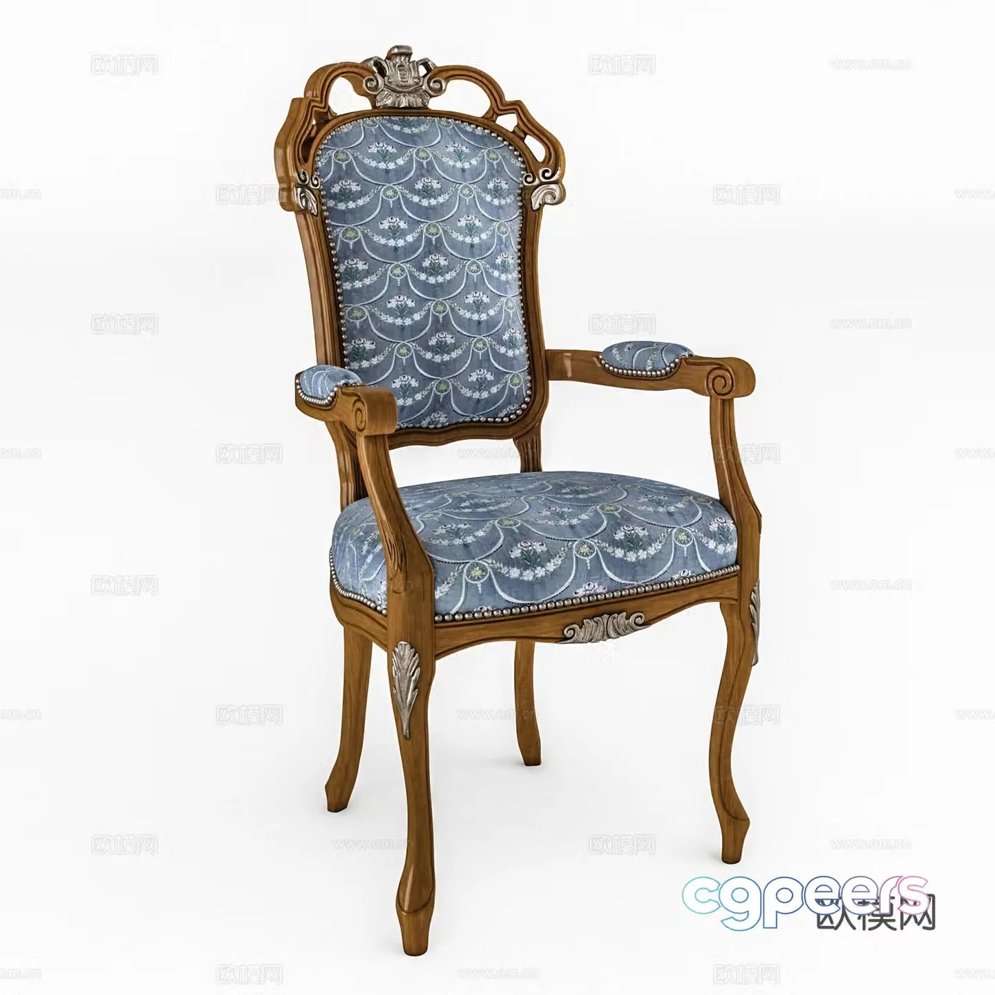 Nordic leisure chair single chair cloth chair book chair dining chair 3d model