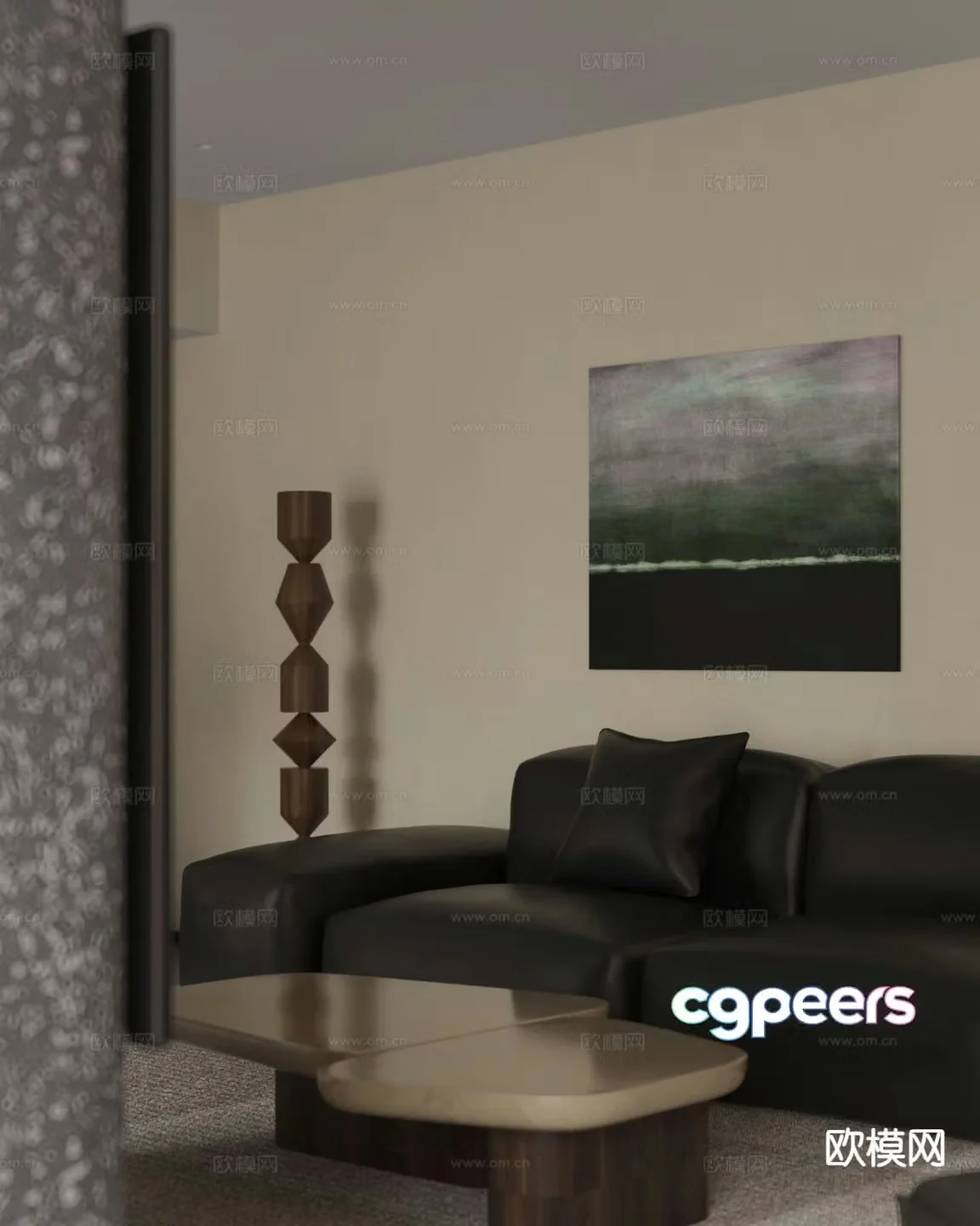 Modern sofa coffee table modular sofa 3d model