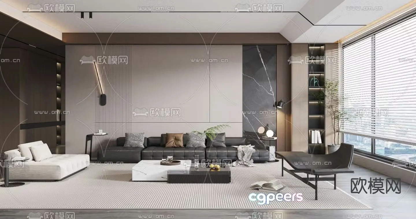 Italian simple living room 3d model