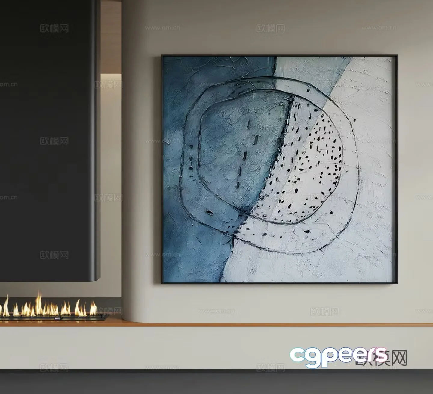 Modern abstract hanging paintings Modern minimalist hanging paintings Modern Italian hanging paintings 3D model
