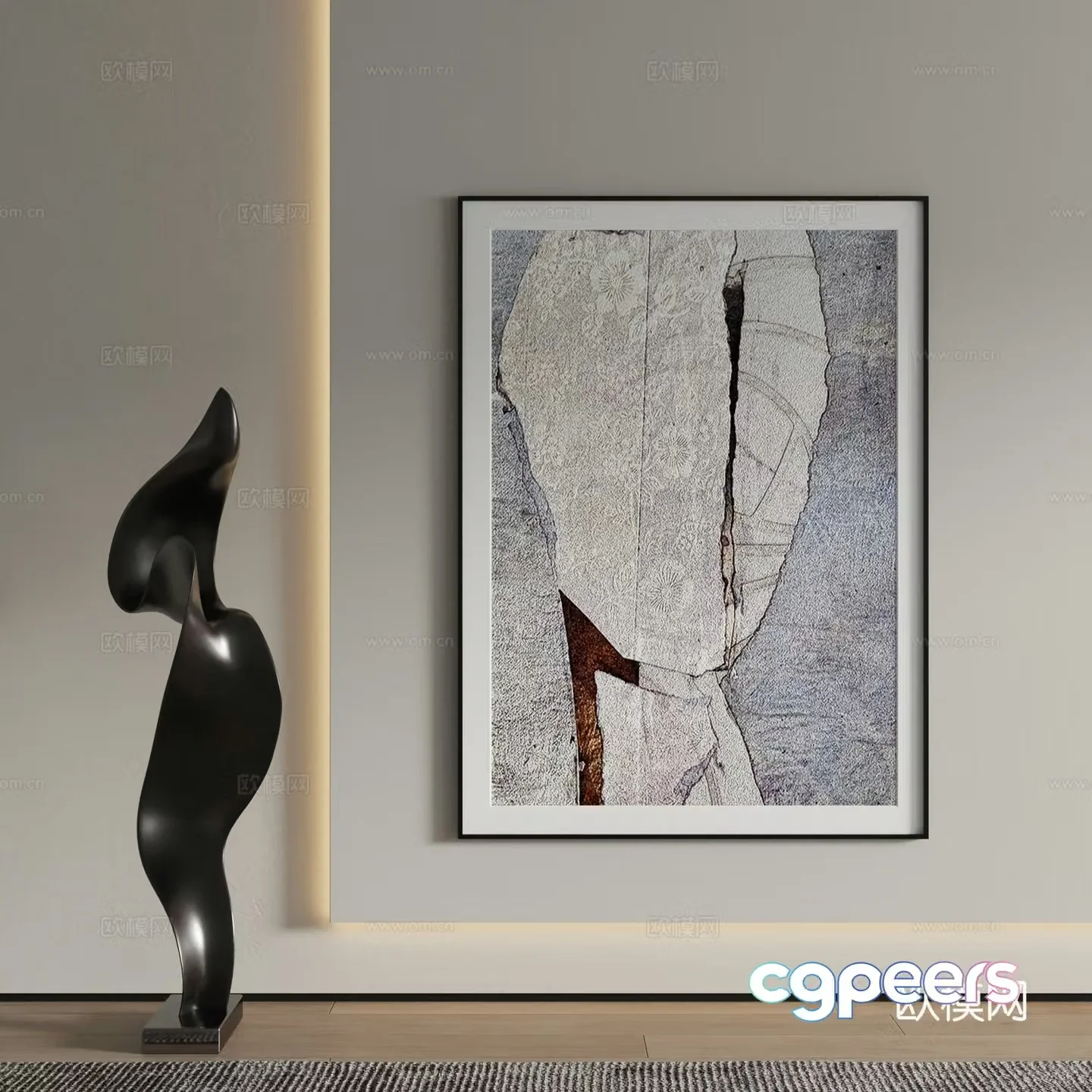 Decorative painting texture painting hanging painting 3d model