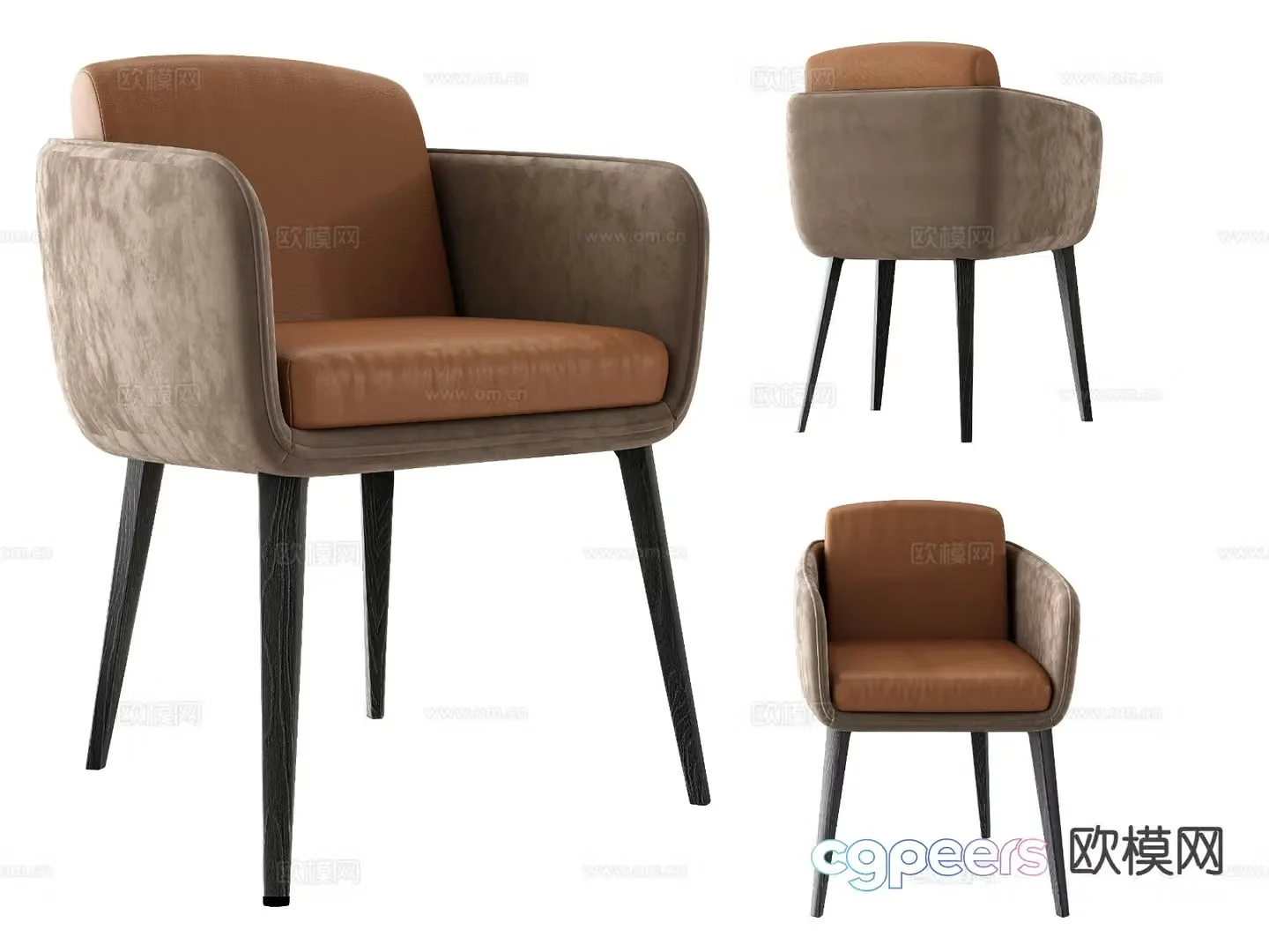 Modern chair dining chair 3d model