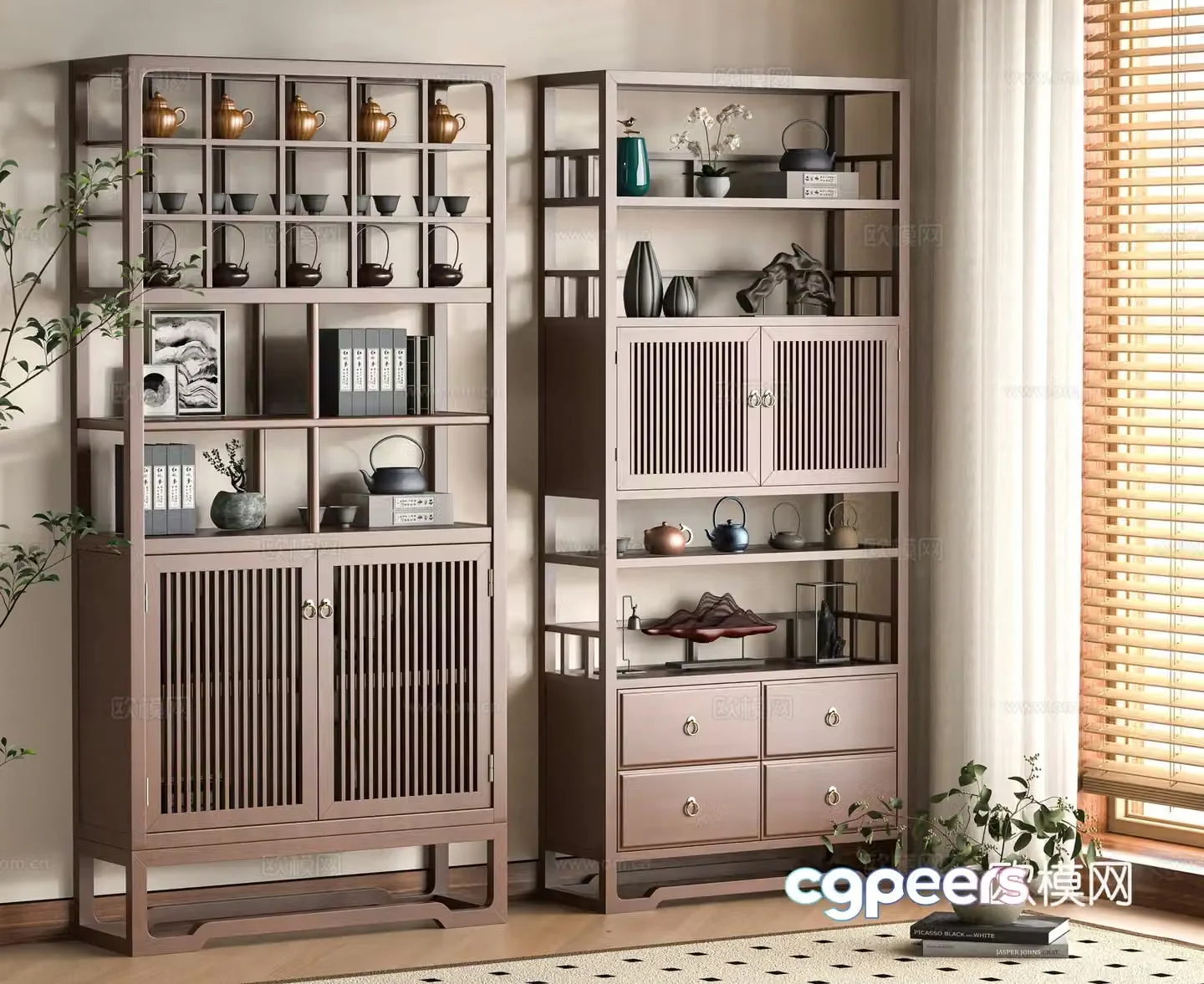Middle-aged style Bo Ancient Shelf 3D Model