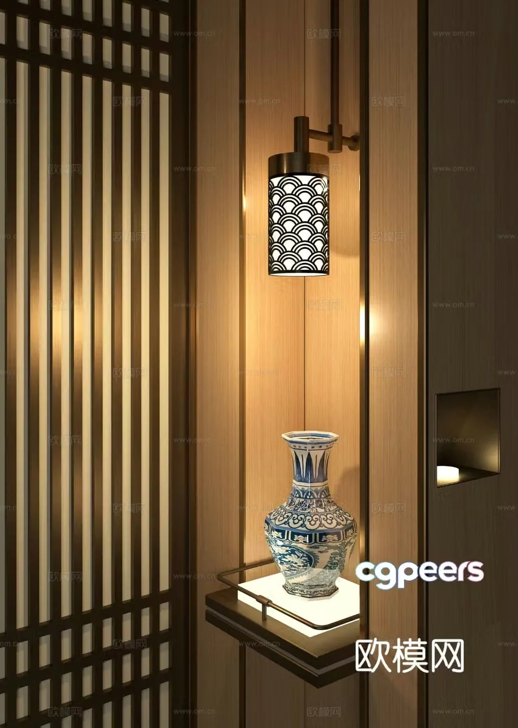 New Chinese style wall lamp 3d model