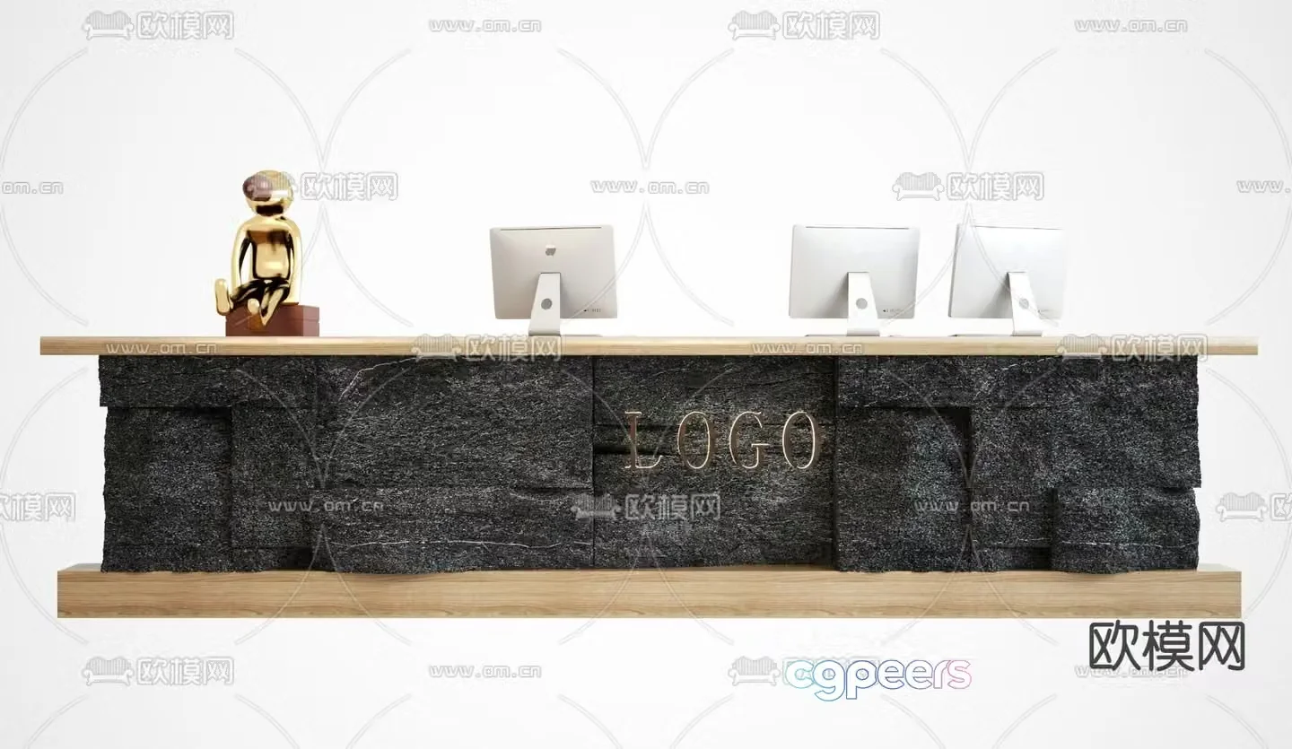 service desk reception desk front desk 3d model