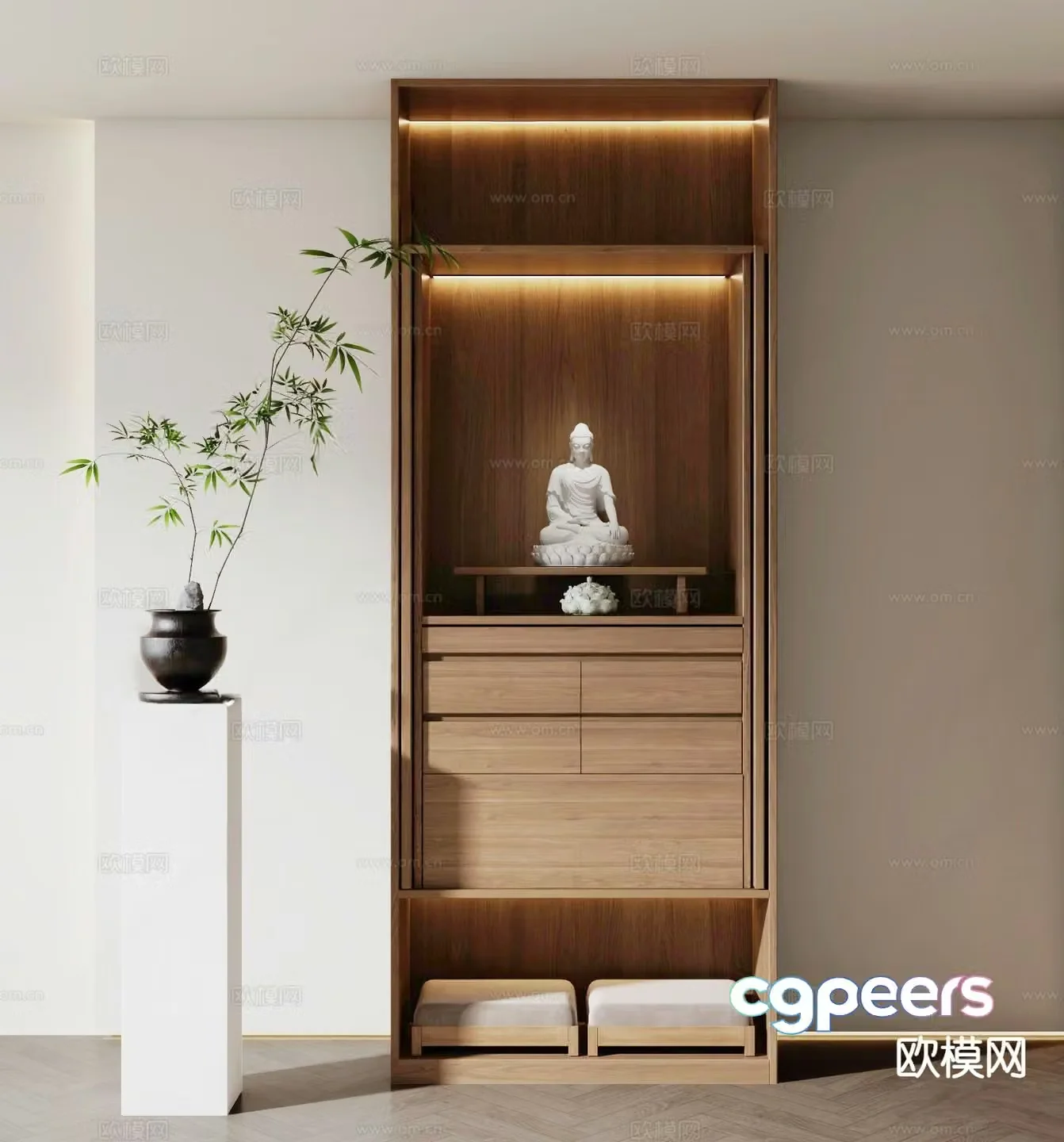 New Chinese style Buddhist altar 3D model