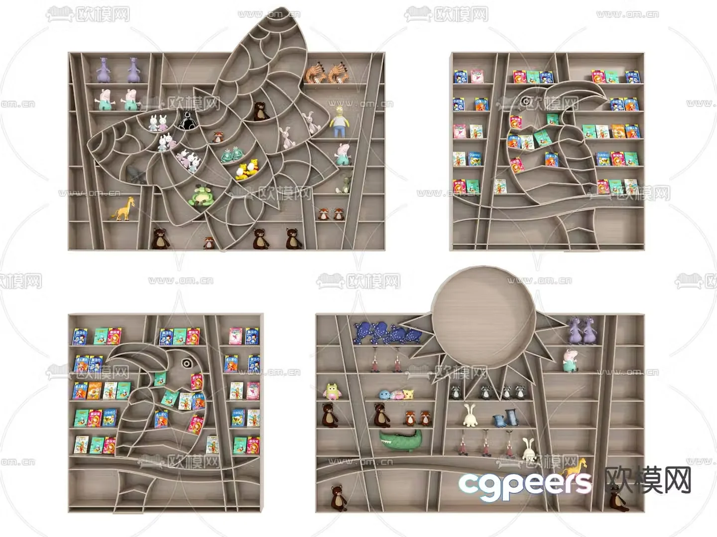 Children’s cabinet bookcase 3d model