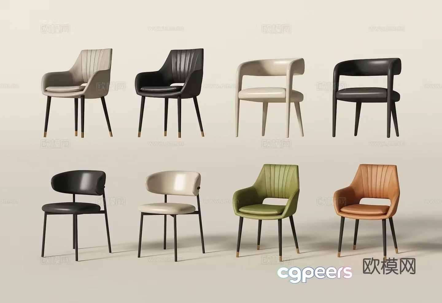 Modern dining chair single chair 3d model
