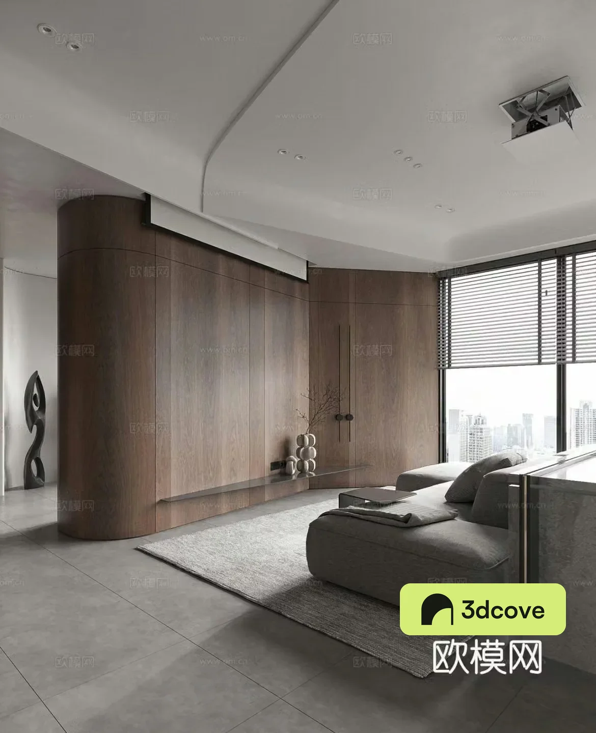 Modern living and dining room Simple living and dining room Black and white gray living and dining room Premium gray living and dining room