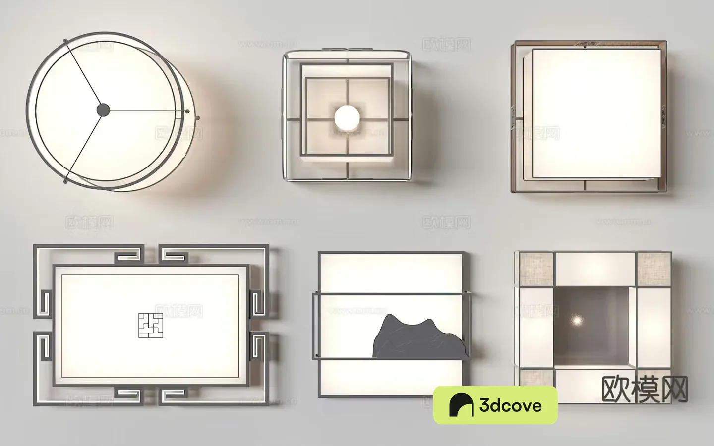 New Chinese style ceiling lamp square ceiling lamp living room ceiling lamp
