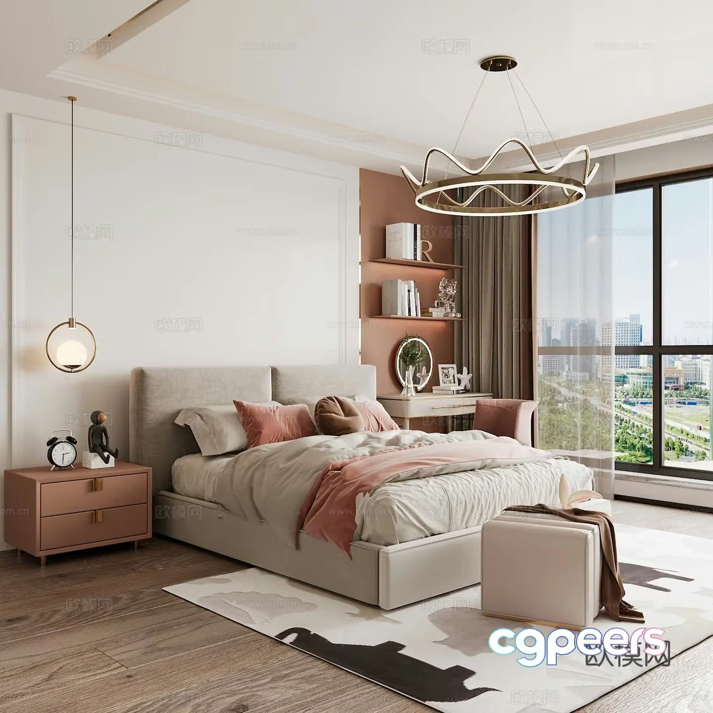 Modern children’s room boy’s room girl’s room children’s bed children’s wardrobe children’s desk 3d model