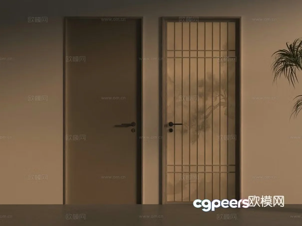 Chinese single door 3D model