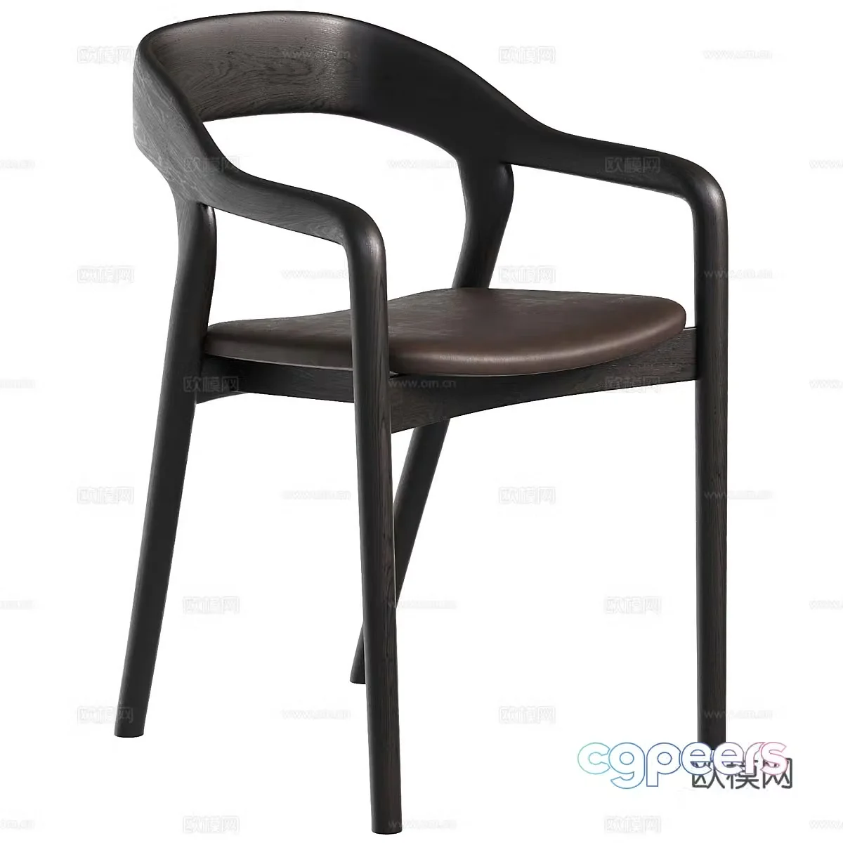 New Chinese style Amare dining chair 3D model