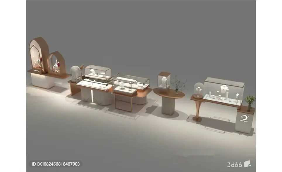Modern Jewelry Display Cases 3D Model – 9453 – VRAY Render