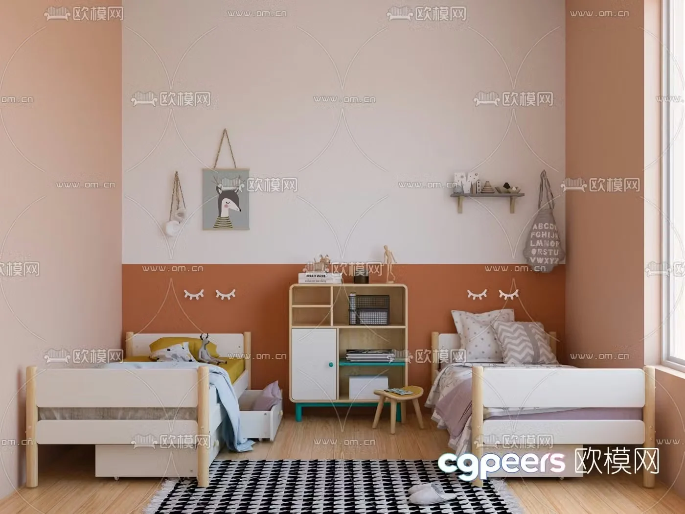 Nordic children’s bed 3d model