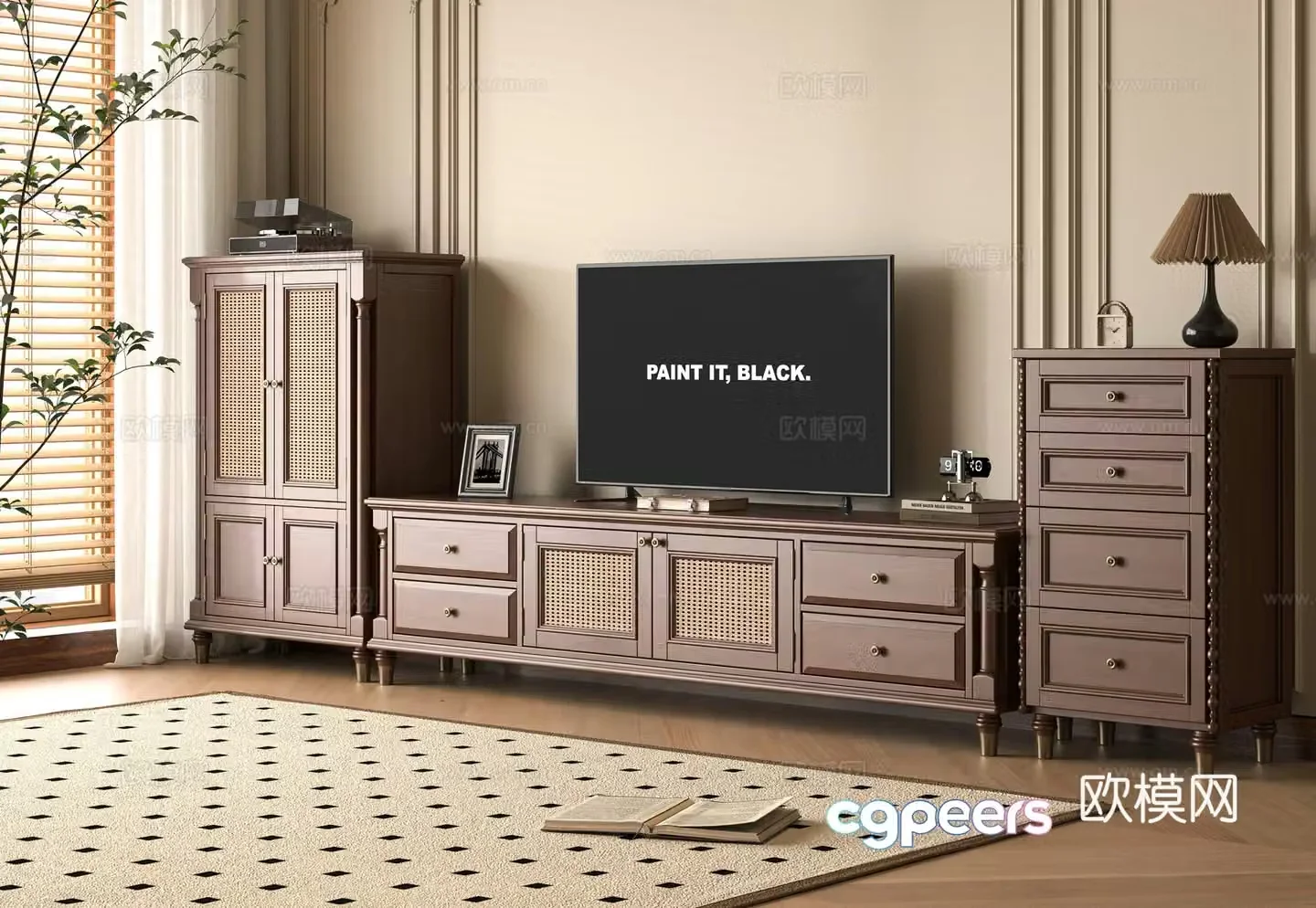 Middle-aged TV cabinet 3D model