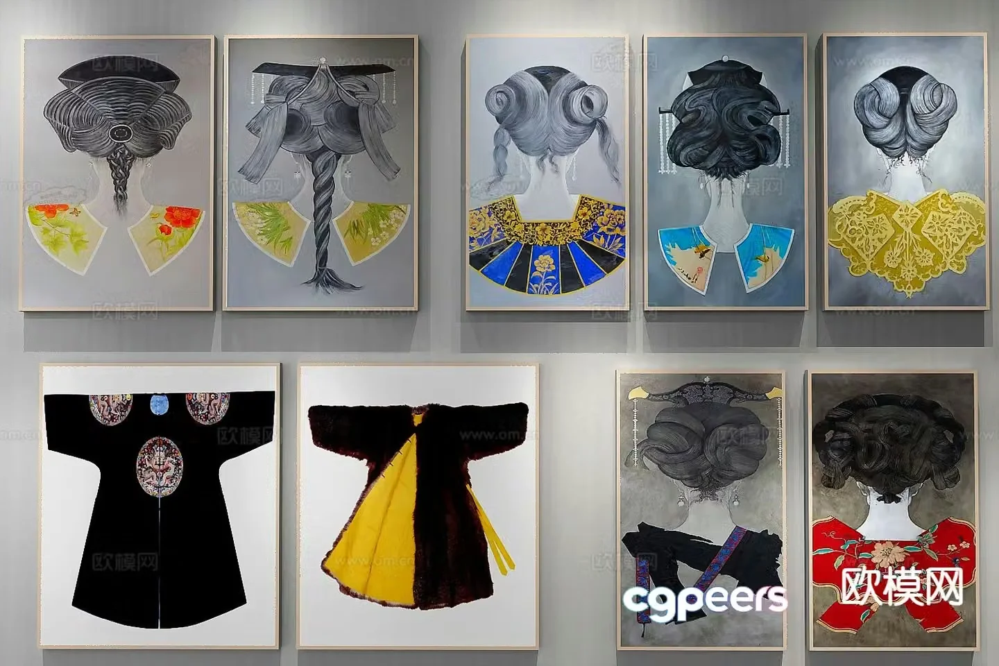 New Chinese style decorative painting ancient painting national trend hanging painting 3D model