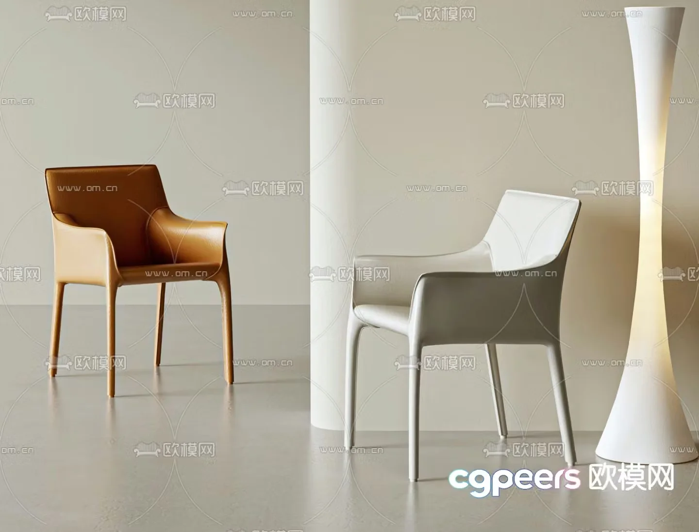 leather chair dining chair 3d model