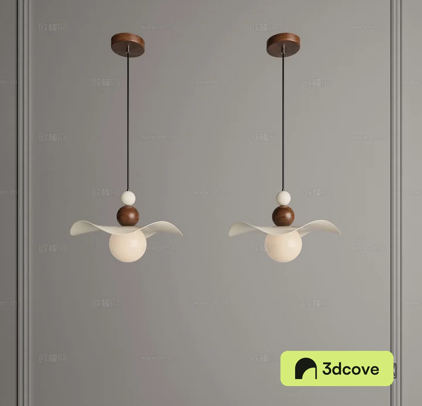 Cream chandelier Restaurant chandelier Retro chandelier UFO chandelier Middle chandelier Wasabi chandelier 3d model