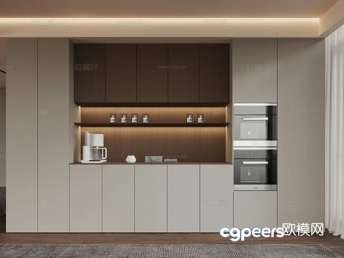 Modern sideboard wine cabinet 3d model