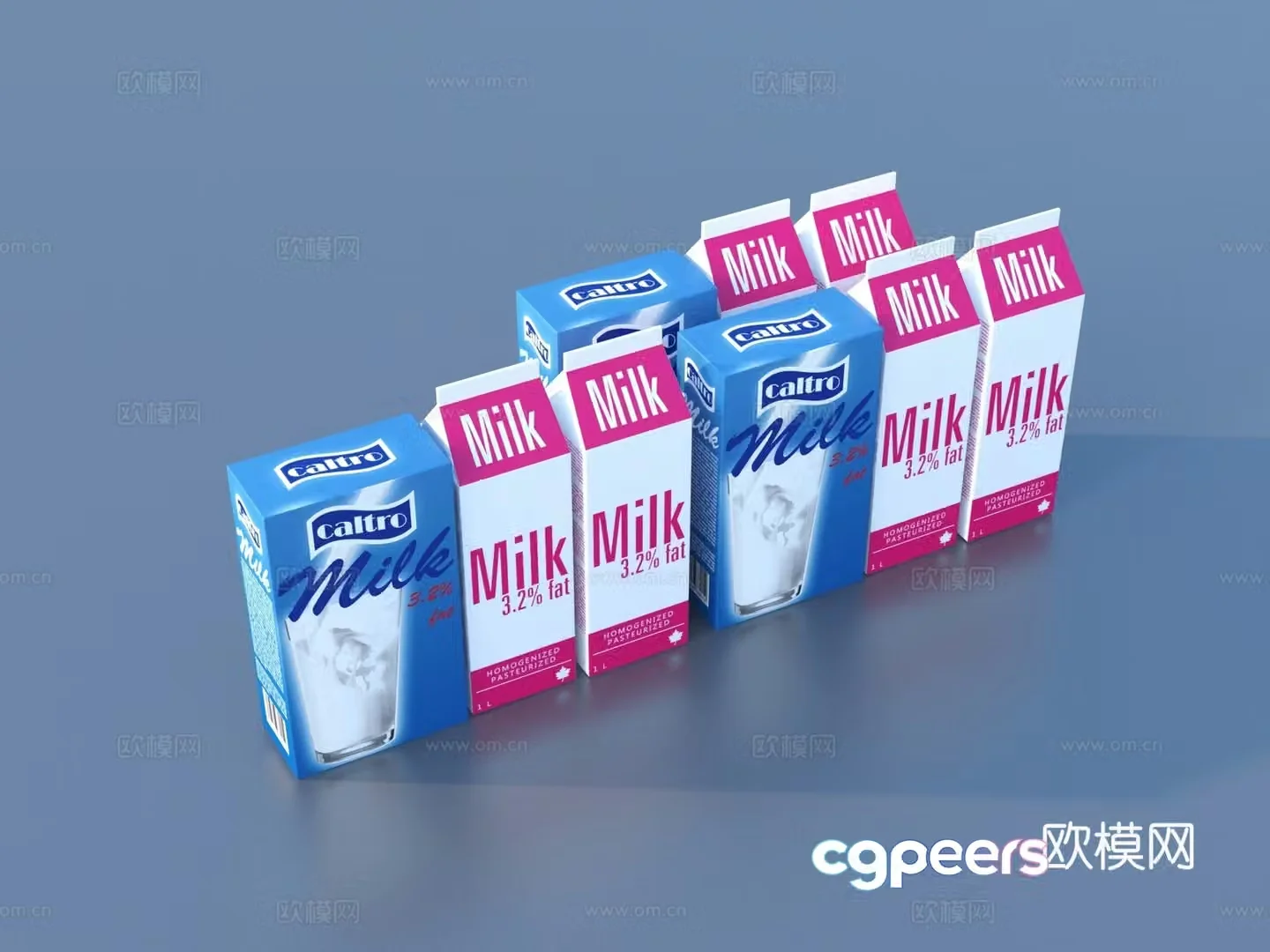 milk packaging box snack food box 3d model