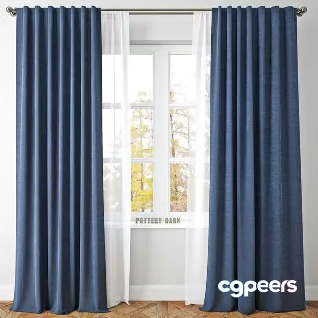 3ds Max Free – EMERY LINENCOTTON DRAPE-Pottery Barn