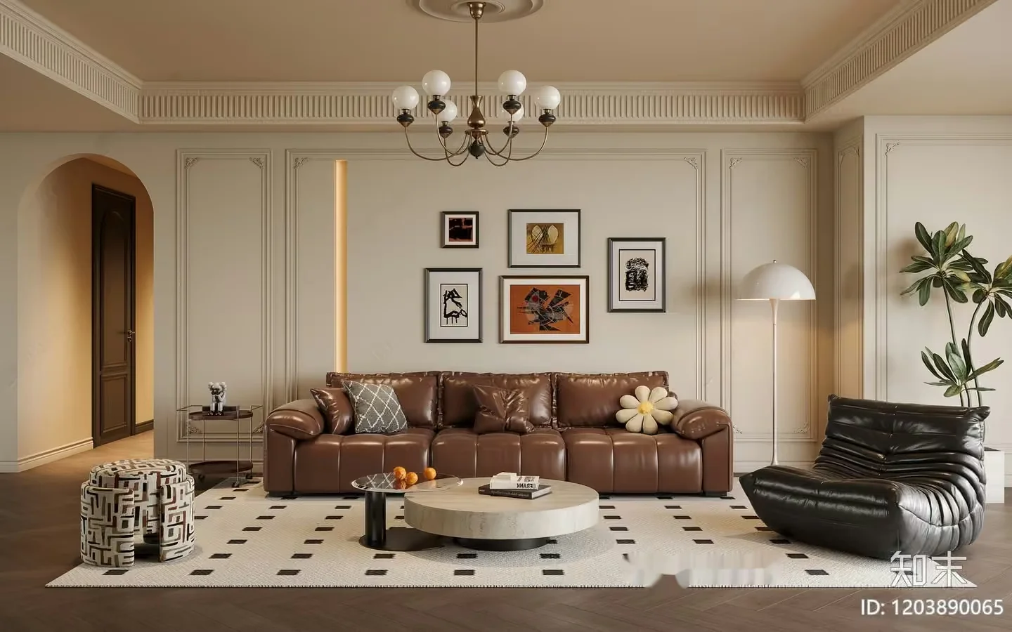 A Modern Living Room 3D Model – 7933 – CORONA Render