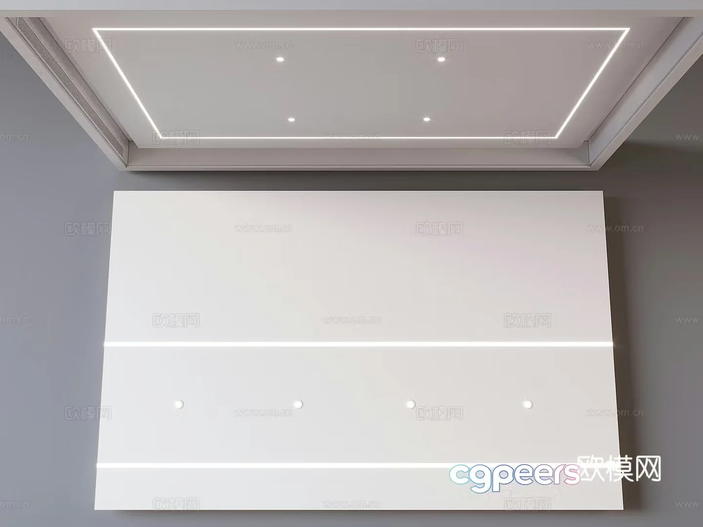Ceiling without main light suspended ceiling line light suspended ceiling 3D model