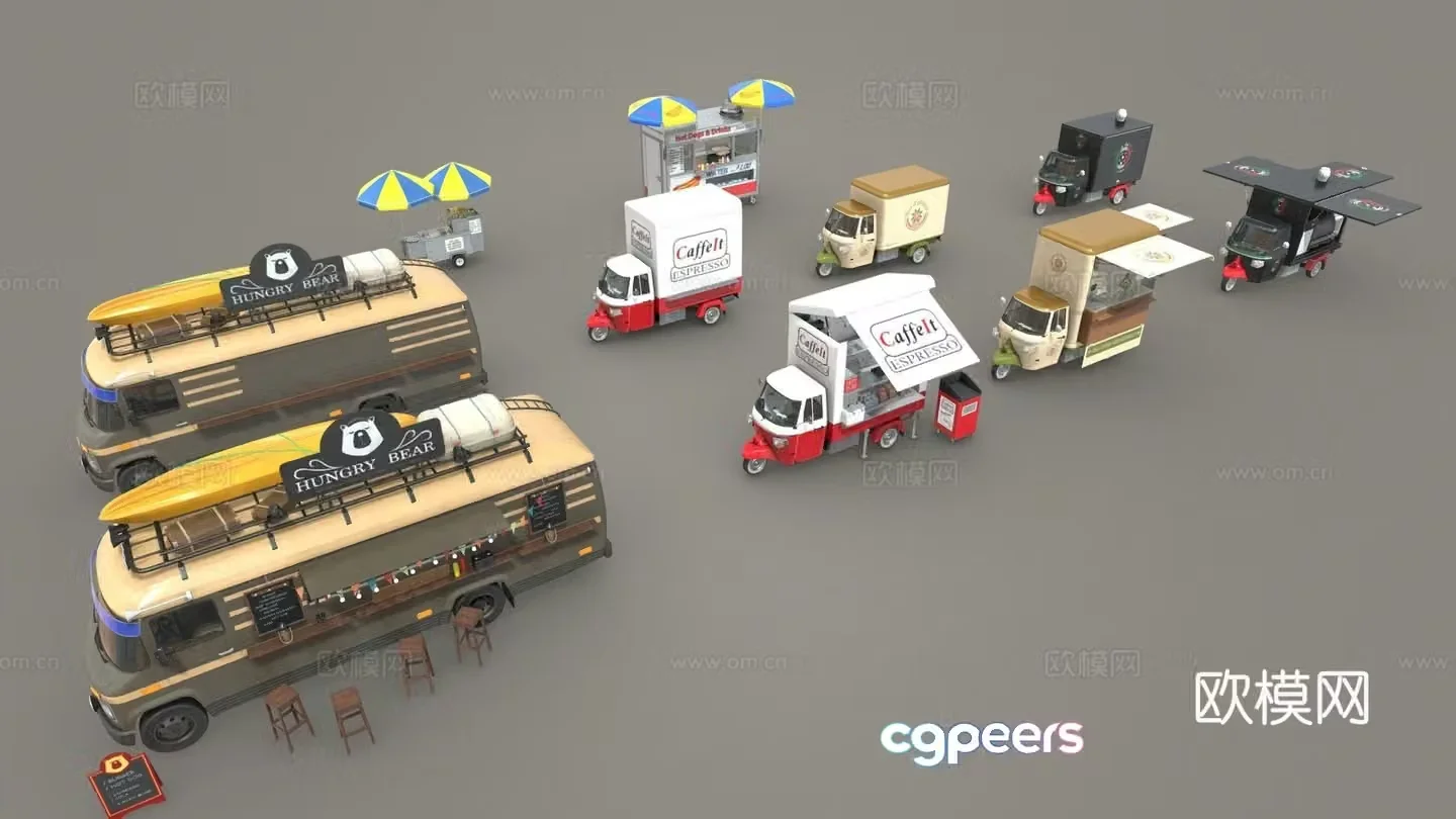 Sales cart food cart dining cart 3d model
