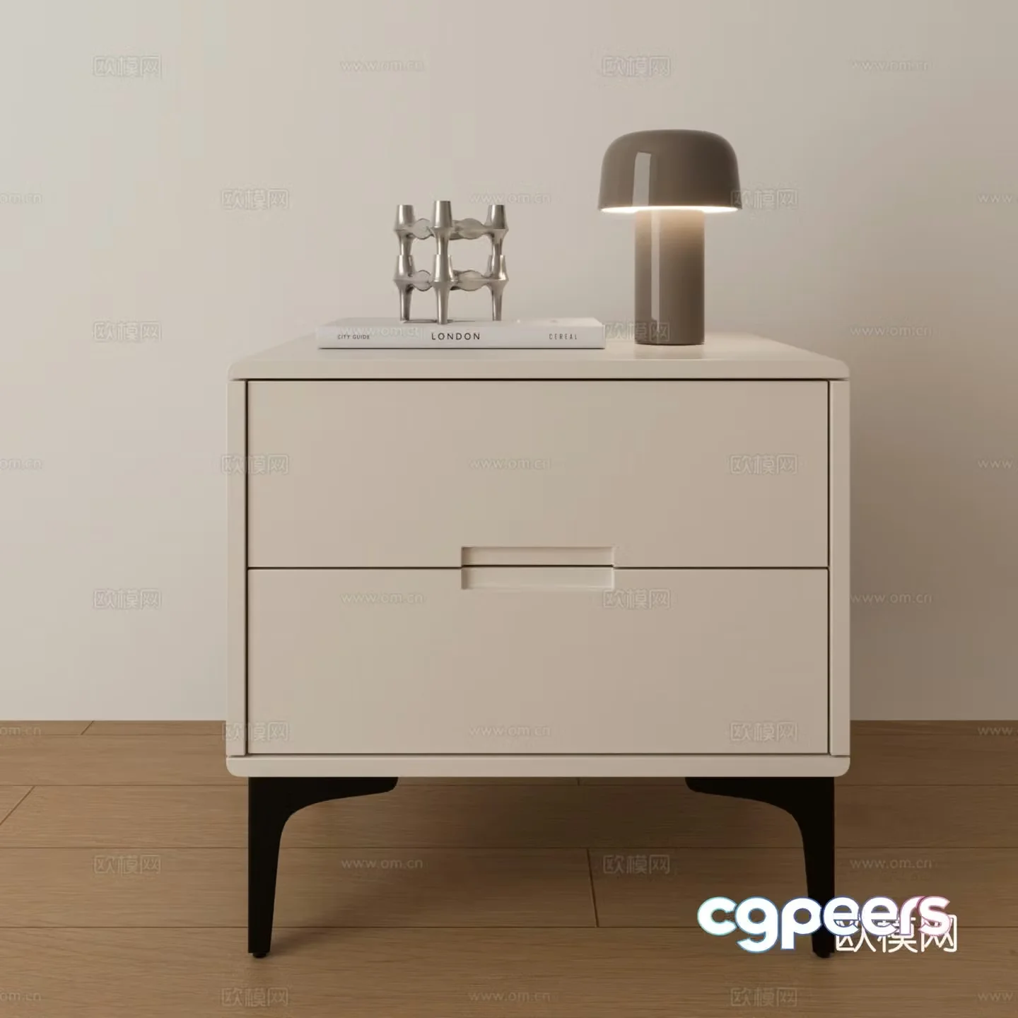 Modern minimalist bedside table 3d model