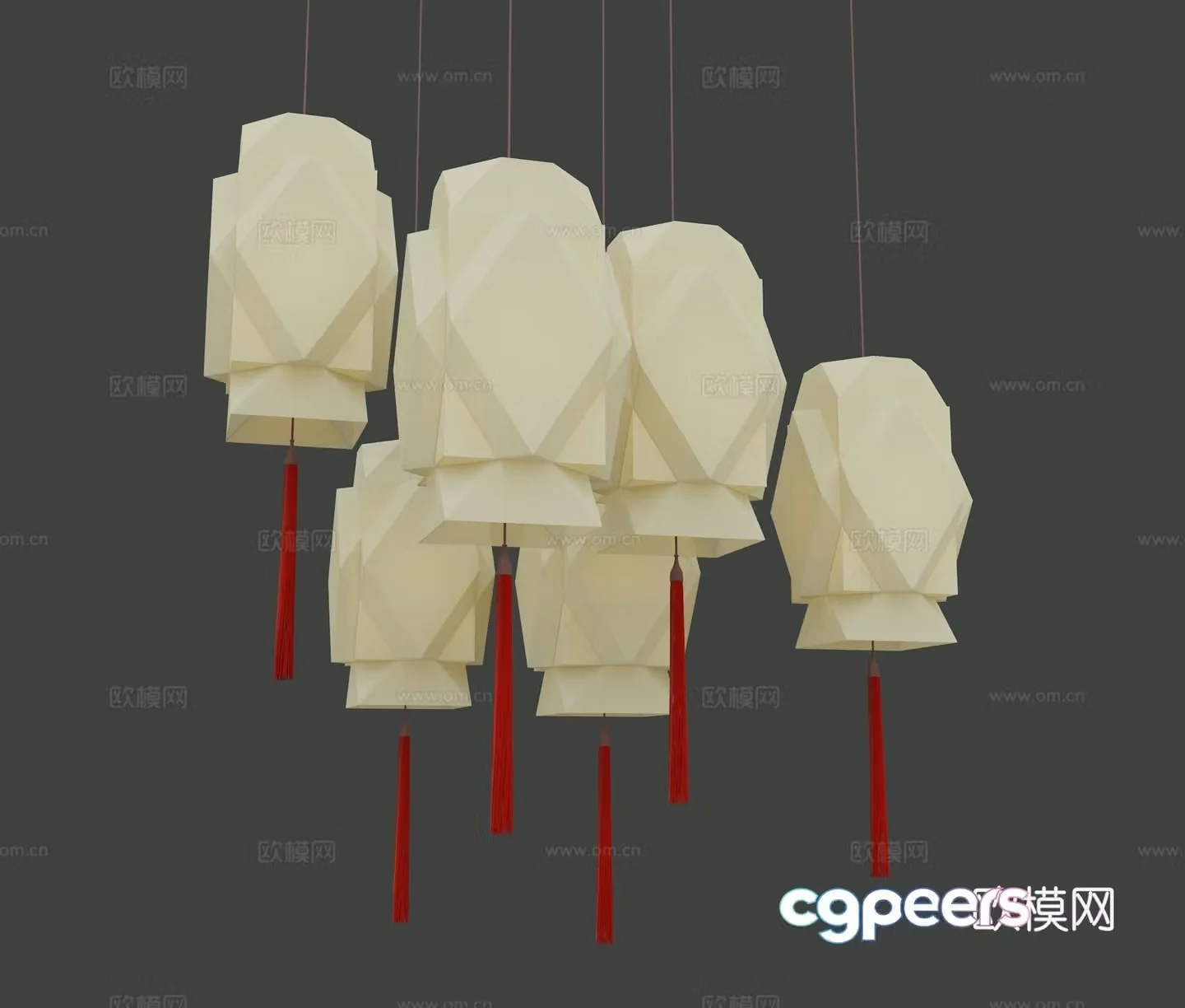 New Chinese chandelier 3D model