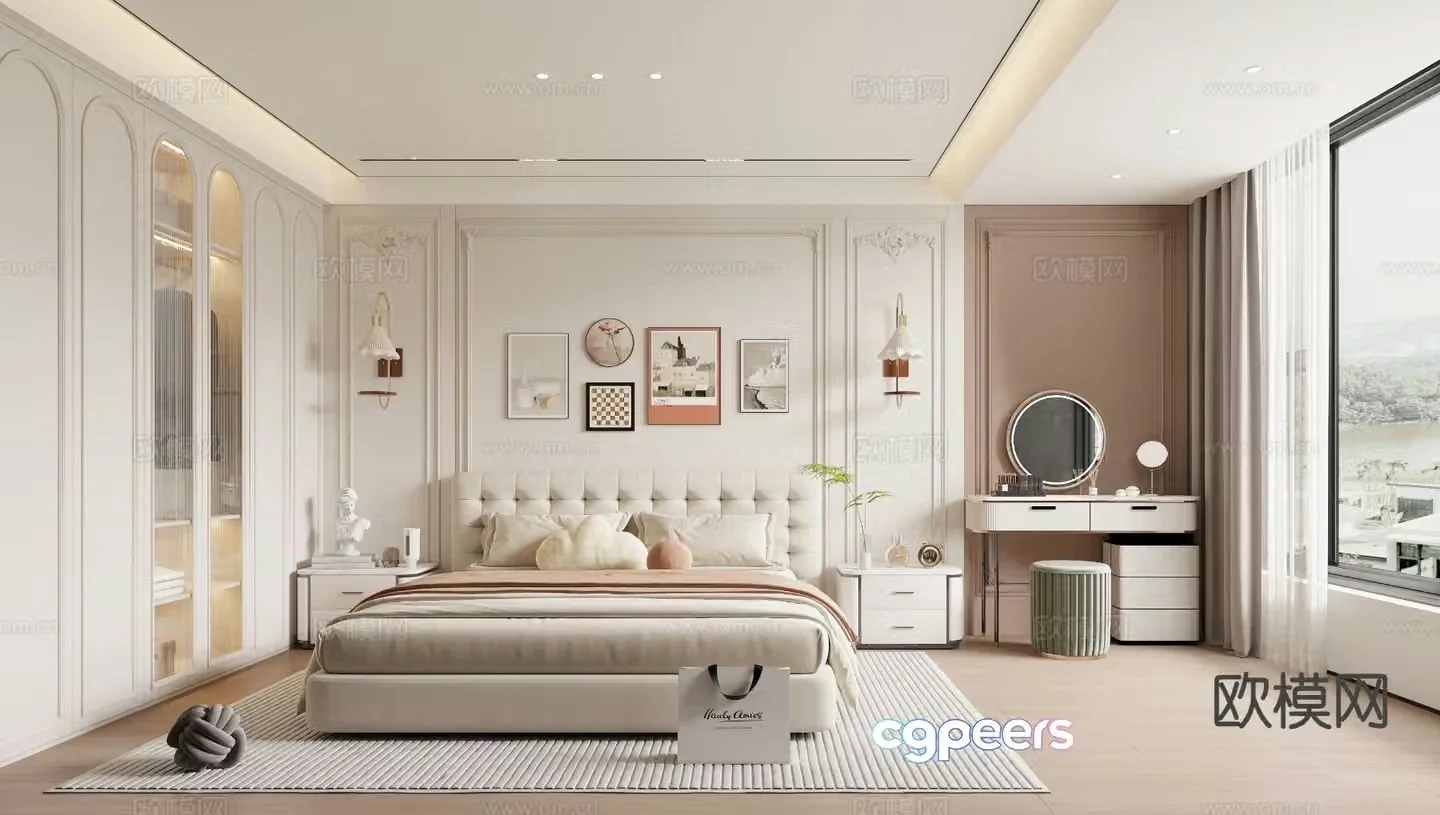 French bedroom master bedroom 3d model