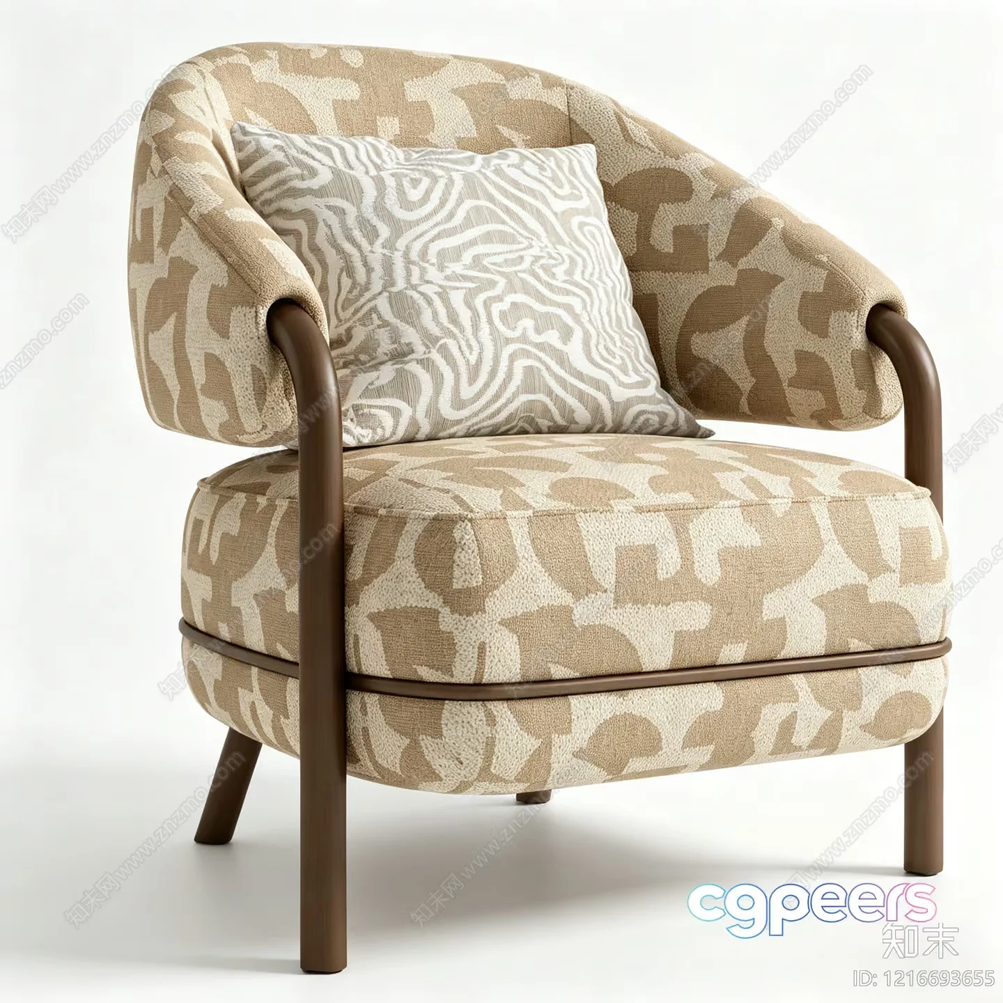 Brown And White Chair 3D Model – 18188 – VRAY Render