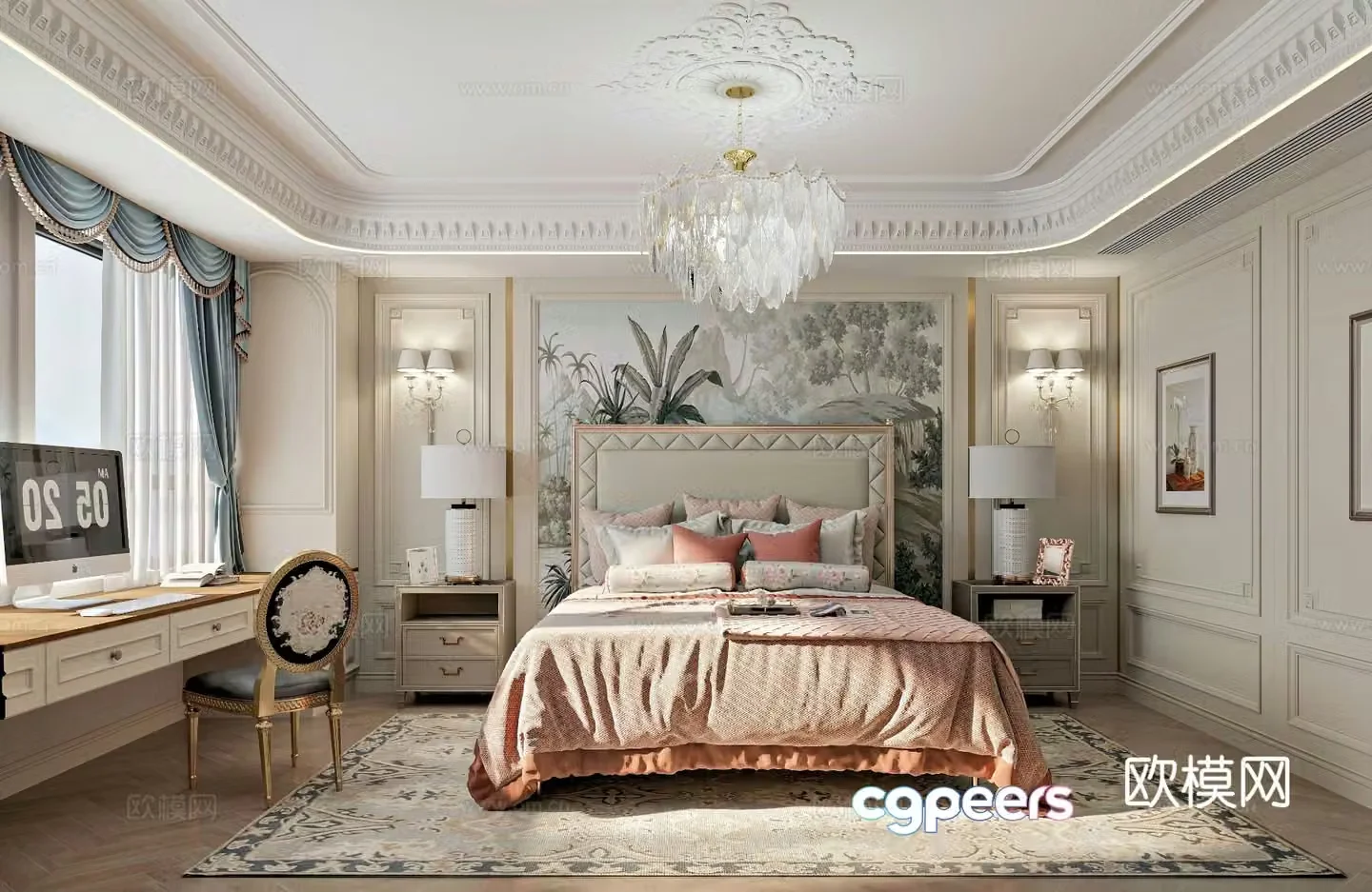 French bedroom master bedroom 3d model