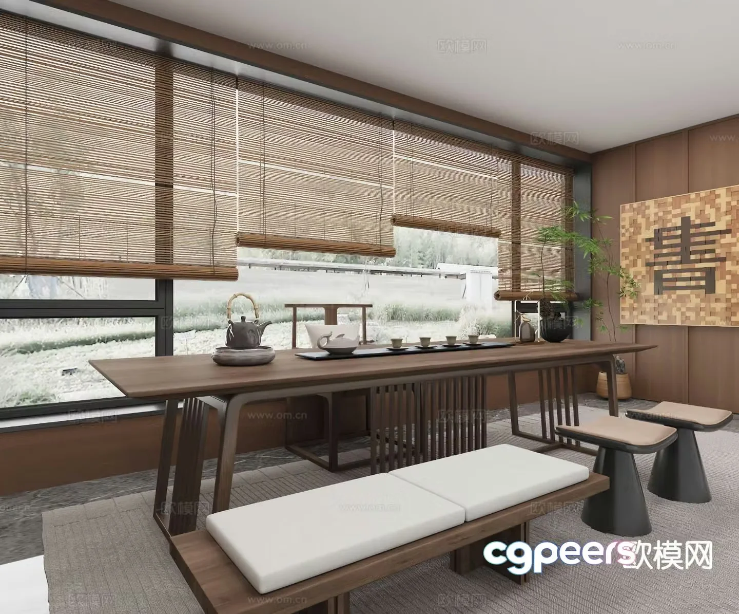 New Chinese tea room 3d model