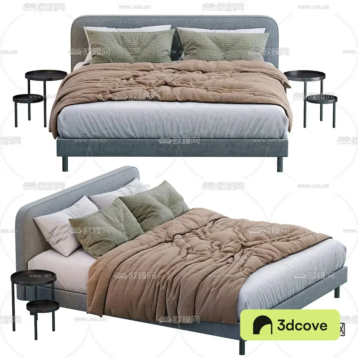 Fabric double bed