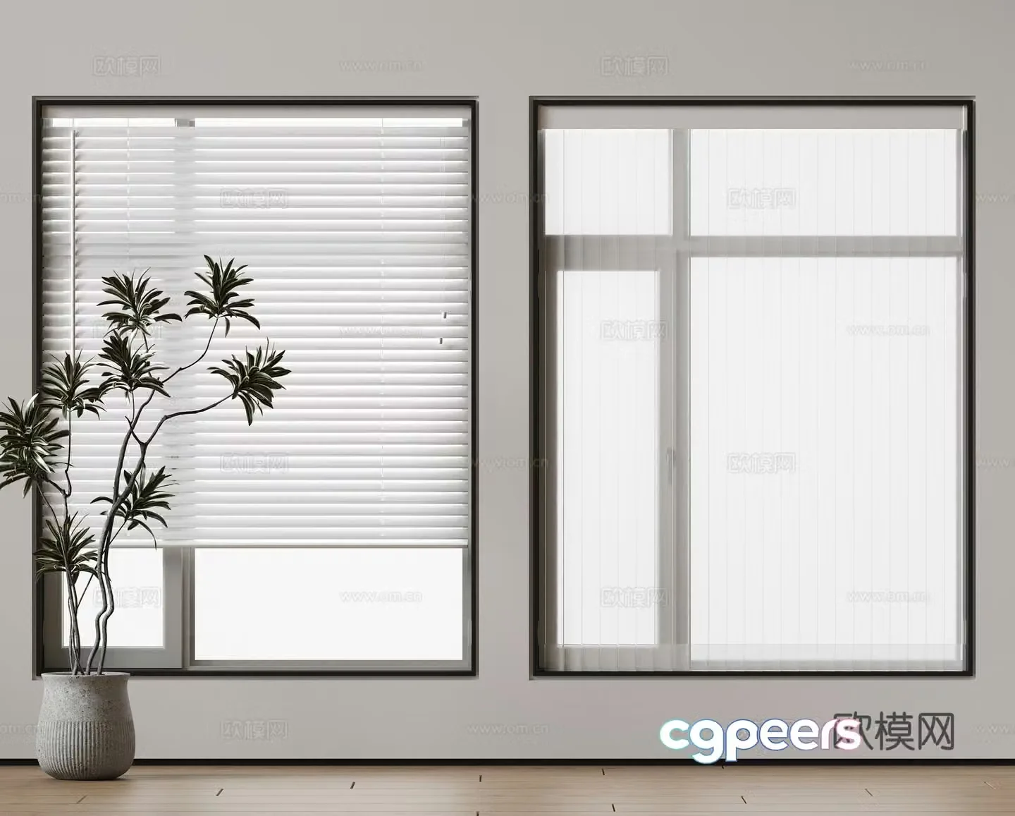 Modern Venetian blinds Roman curtains Dream curtains Curtains Honeycomb Curtains Shangri-La curtains 3D model