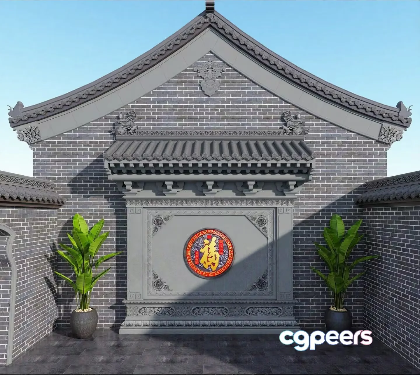 Traditional Chinese Architecture 3D Model – 8747 – VRAY Render