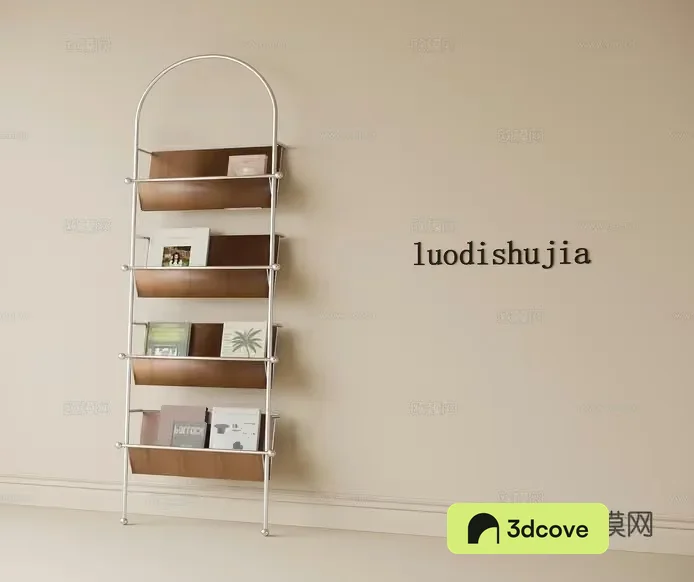 A Metal And Fabric Bookshelf