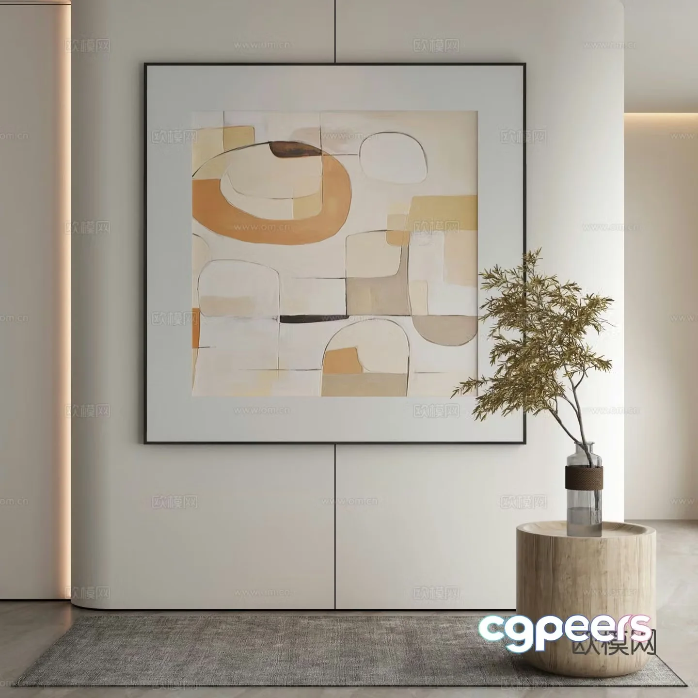 Modern decorative painting abstract painting texture painting 3d model